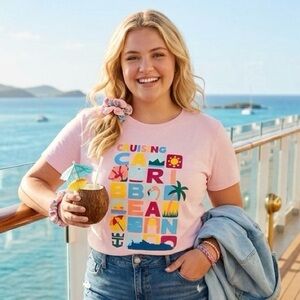 Royal Caribbean Cruise Vibrant Pink Graphic Short Sleeve Tee